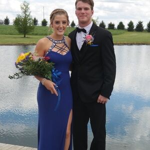 City Triangles Elegant Blue Gown